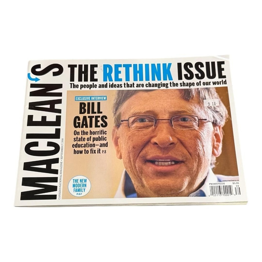 Maclean's Magazine September 27 2010 Bill Gates Rethink Issue Canada Education
